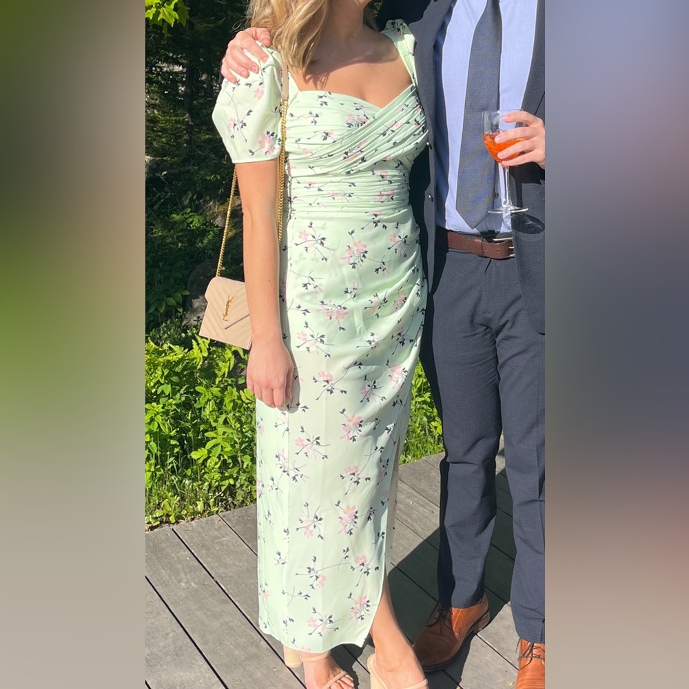 SELF PORTRAIT Floral crêpe midi dress